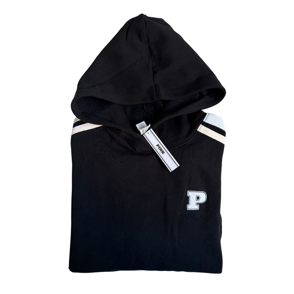 NWT Victoria's Secret Pink Ivy Fleece Hoodie (Black) - Extra Large